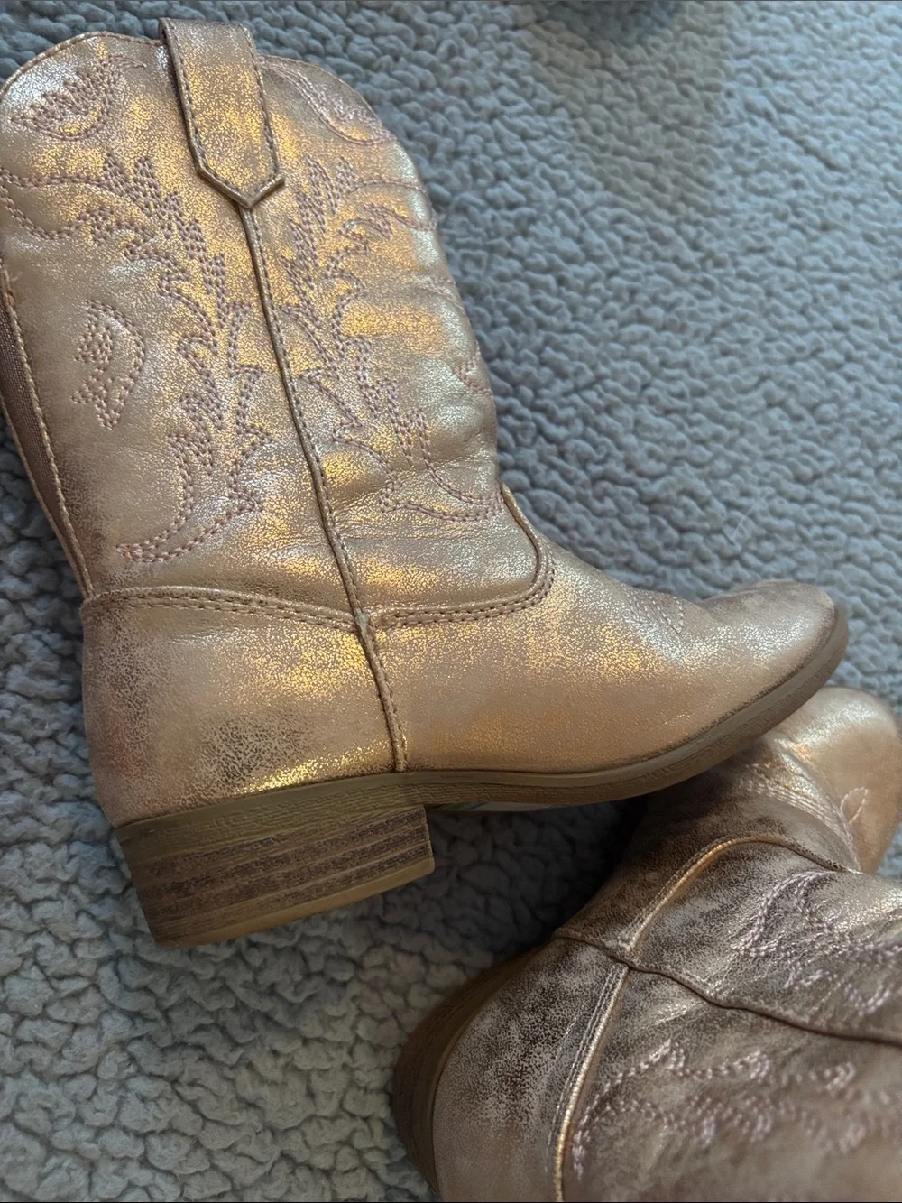 Austin Metallic Gold Western-Style Mid-Calf Boots
